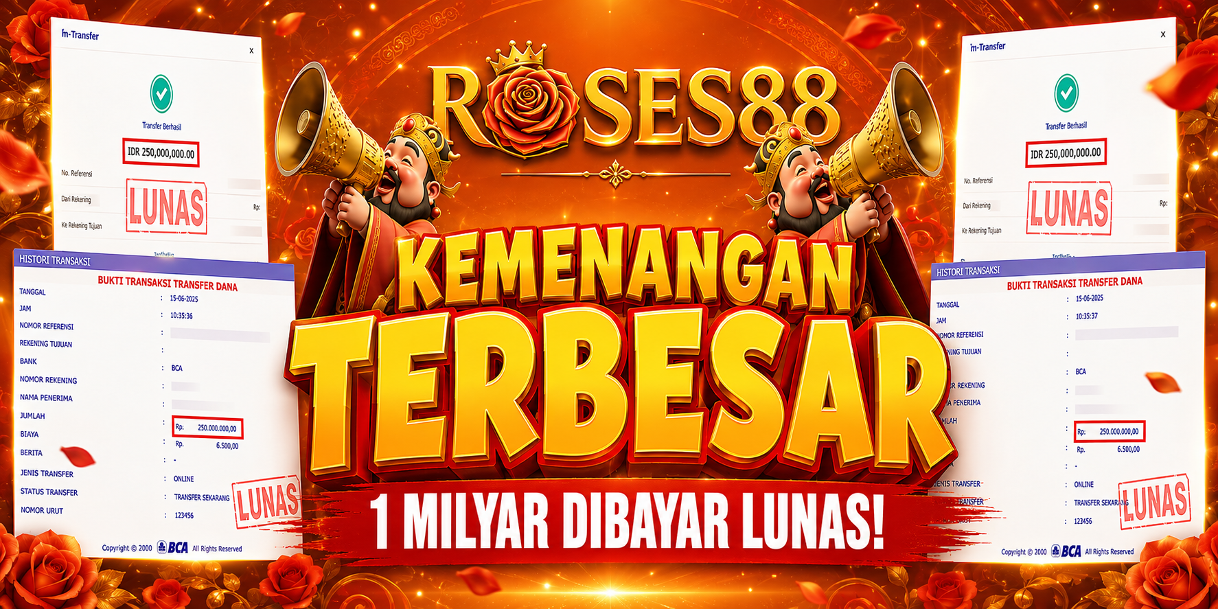 KEMENANGAN TERBESAR RP1 MILIAR DIBAYAR LUNAS